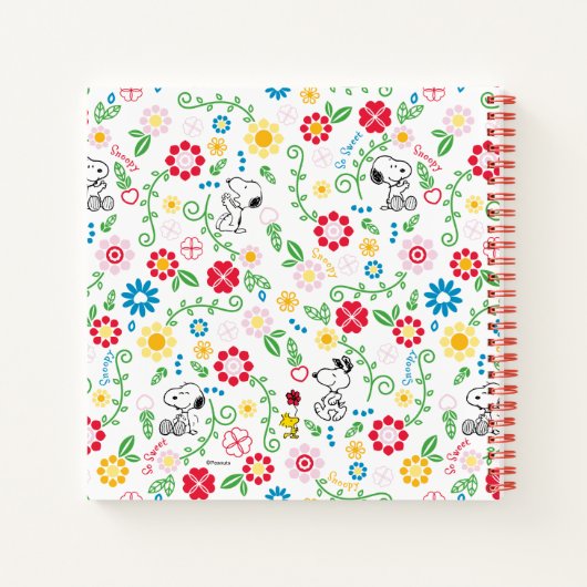 Snoopy So Sweet Flower Pattern Notitieboek (Achterkant)