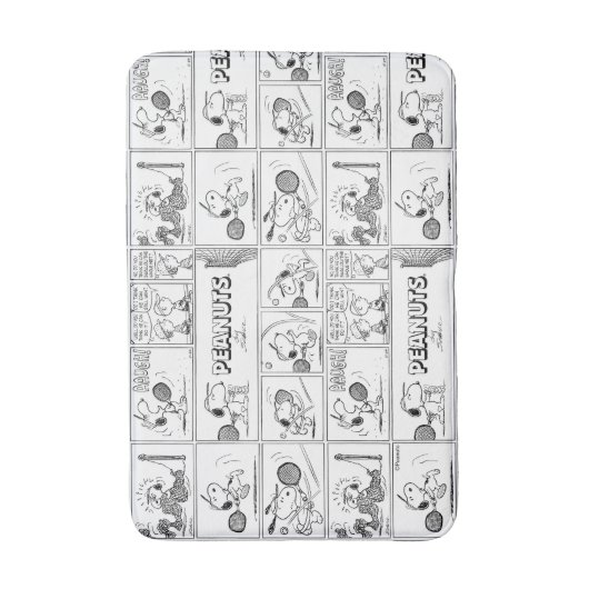 Snoopy speelt tennis badmat (Voorkant Verticaal)