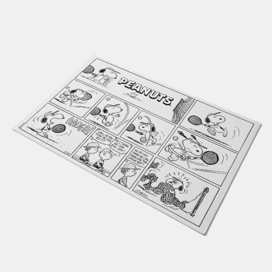 Snoopy speelt tennis deurmat (Schuin)