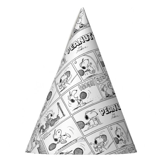 Snoopy speelt tennis feesthoedjes (Links)