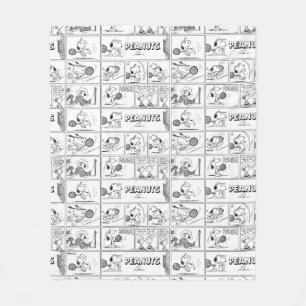 Snoopy speelt tennis fleece deken