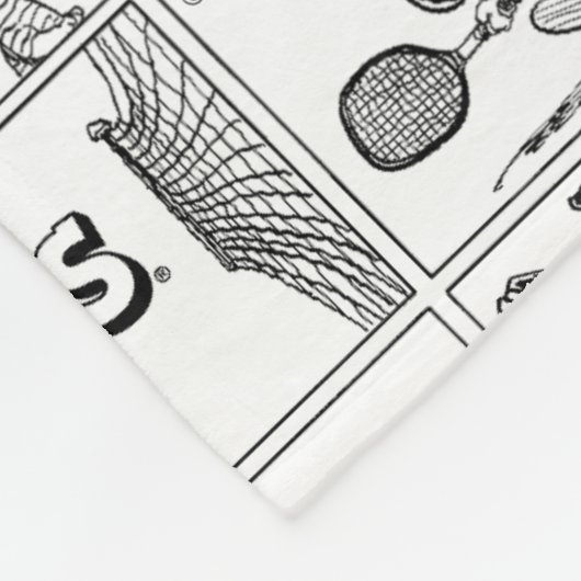 Snoopy speelt tennis fleece deken (Hoek)