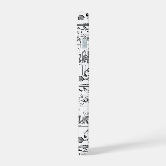 Snoopy speelt tennis iPhone 15 case (Linkerkant)