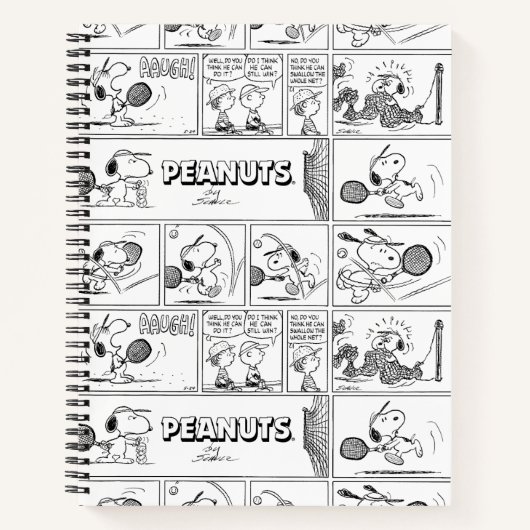 Snoopy speelt tennis notitieboek (Voorkant)