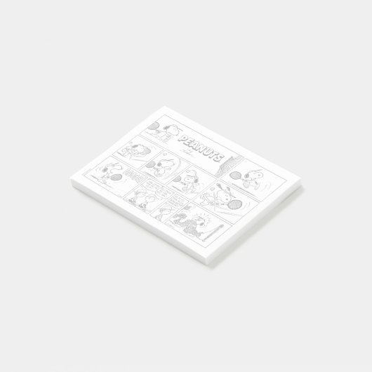 Snoopy speelt tennis post-it® notes (Schuin)