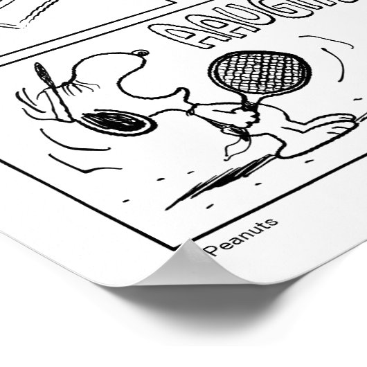 Snoopy speelt tennis poster (Hoek)