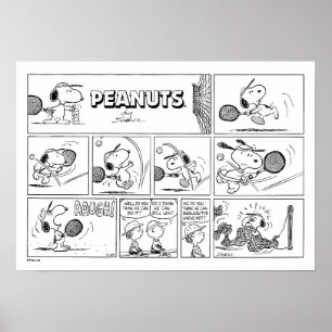 Snoopy speelt tennis poster