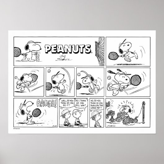 Snoopy speelt tennis poster (Voorkant)