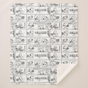 Snoopy speelt tennis sherpa deken