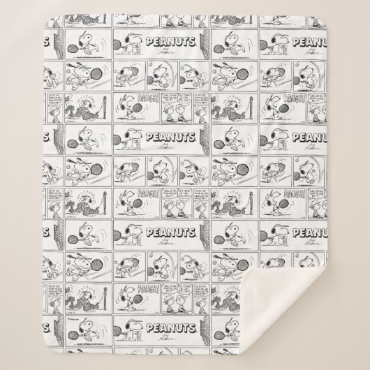 Snoopy speelt tennis sherpa deken (Voorkant)