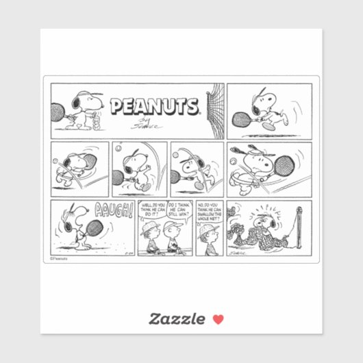 Snoopy speelt tennis sticker (Vel)