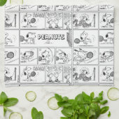 Snoopy speelt tennis theedoek (Gevouwen)