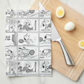 Snoopy speelt tennis theedoek (Quarter Fold)