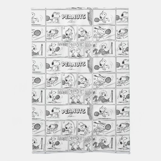 Snoopy speelt tennis theedoek (Verticaal)