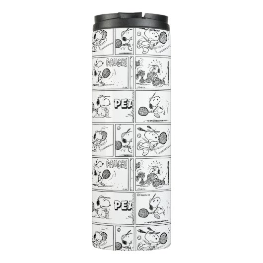 Snoopy speelt tennis thermosbeker (Achterkant)