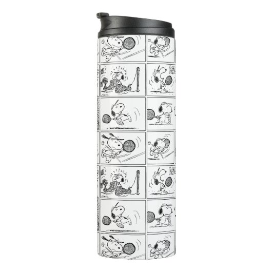 Snoopy speelt tennis thermosbeker (Geroteerd rechts)