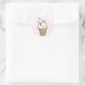 Snoopy Sprinkels Ijsje Ronde Sticker (Tas)