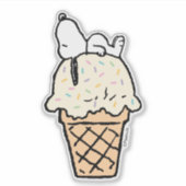 Snoopy Sprinkles Ijsje Sticker (Voorkant)