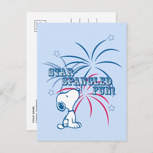 Snoopy Star Spangled Fun Briefkaart (Voorkant / Achterkant)