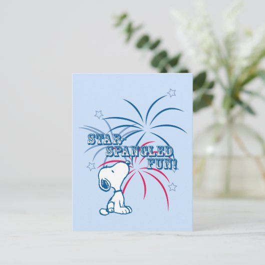 Snoopy Star Spangled Fun Briefkaart (Staand voorkant)
