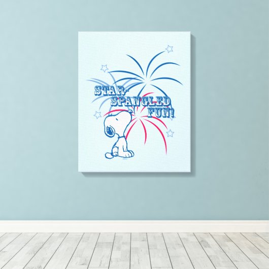 Snoopy Star Spangled Fun Canvas Afdruk (Insitu (Houten vloer))