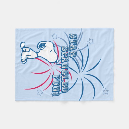 Snoopy Star Spangled Fun Fleece Deken (Voorkant (Horizontaal))