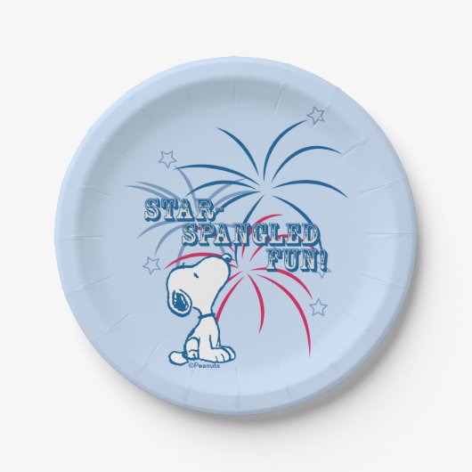 Snoopy Star Spangled Fun Papieren Bordje (Voorkant)