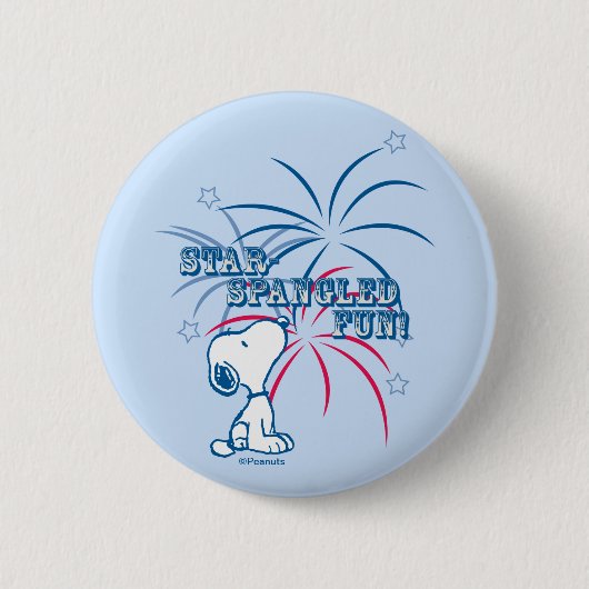 Snoopy Star Spangled Fun Ronde Button 5,7 Cm (Voorkant)