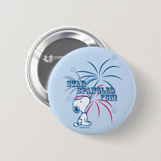 Snoopy Star Spangled Fun Ronde Button 5,7 Cm (Voorkant /achterkant)