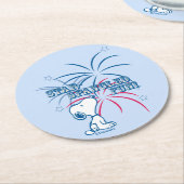 Snoopy Star Spangled Fun Ronde Kartonnen Onderzetter (Gebogen)