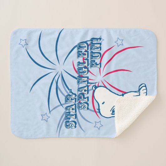 Snoopy Star Spangled Fun Sherpa Deken (Voorkant (horizontaal))