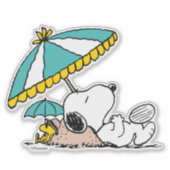 Snoopy Strand Dromen Sticker (Voorkant)