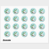 Snoopy Stranddromen Ronde Sticker (Vel)