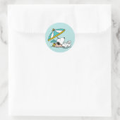 Snoopy Stranddromen Ronde Sticker (Tas)