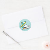 Snoopy Stranddromen Ronde Sticker (Envelop)