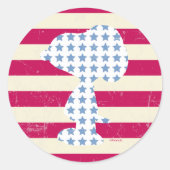 Snoopy strips ronde sticker (Voorkant)