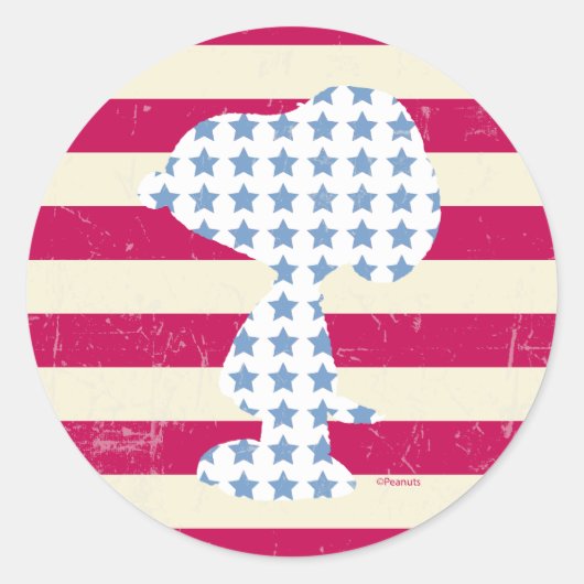 Snoopy  strips ronde sticker (Voorkant)