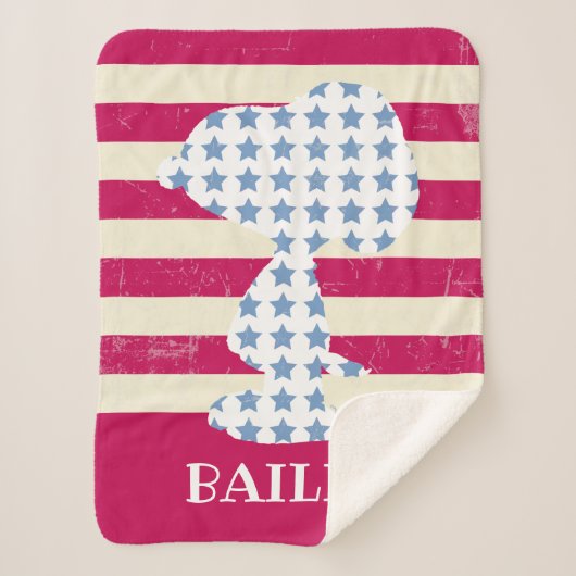 Snoopy strips sherpa deken (Voorkant)