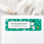 Snoopy Top Hat Pepermunt Snoep Etiket<br><div class="desc">Charles Schulz's Peanuts Christmas-design leggen de essentie van kinderonschuld en de hartverwarmende sfeer van het vakantieseizoen vast.</div>
