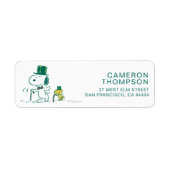 Snoopy Top Hat Pepermunt Snoep Etiket (Voorkant)