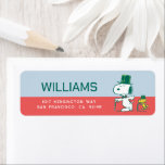 Snoopy Top Hat Pepermunt Snoep Etiket<br><div class="desc">Charles Schulz's Peanuts Christmas-design leggen de essentie van kinderonschuld en de hartverwarmende sfeer van het vakantieseizoen vast.</div>