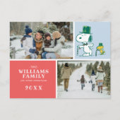 Snoopy Top Hat Pepermunt Snoep Feestdagenkaart (Voorkant)