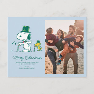 Snoopy Top Hat Pepermunt Snoep Feestdagenkaart