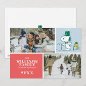 Snoopy Top Hat Pepermunt Snoep Feestdagenkaart (Voorkant / Achterkant)