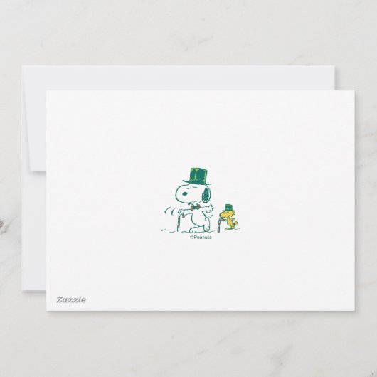 Snoopy Top Hat Pepermunt Snoep Feestdagenkaart (Achterkant)