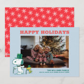 Snoopy Top Hat Pepermunt Snoep Feestdagenkaart (Voorkant / Achterkant)