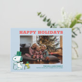 Snoopy Top Hat Pepermunt Snoep Feestdagenkaart (Staand voorkant)