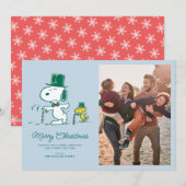 Snoopy Top Hat Pepermunt Snoep Feestdagenkaart (Voorkant / Achterkant)