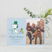 Snoopy Top Hat Pepermunt Snoep Feestdagenkaart (Staand voorkant)