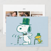 Snoopy Top Hat Pepermunt Snoep Feestdagenkaart (Voorkant / Achterkant)